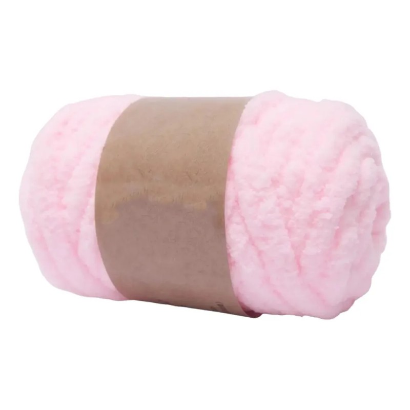 Hilo De Lana Grueso, Tela De Ganchillo Suave, Rosa Claro