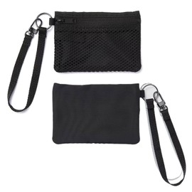 MUJI-Japan Compact Travel Wallet - Lanyard Keychain Card Case with Coin Pocket, Small Lightweight Toiletry Bag, Essential Passport and Credit Card Holder (Black)