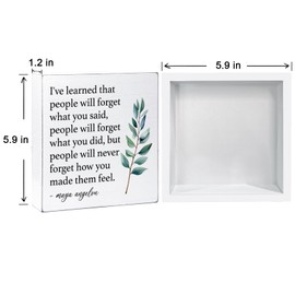 Inspirational Gifts for Women Best Friend, Motivational Gifts Wooden Box Sign Desk Decor, Positive Wood Block Plaque for Home Office Shelf Decor Encouragement Gifts for Best Friend, I've Learned Quote