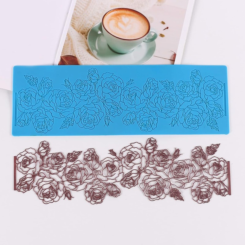 Moldes de silicona para decoración de pasteles, D