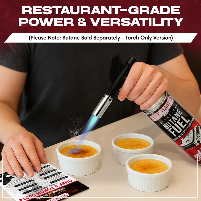 Chef's Torch, Kitchen Torch, Cooking Torch, Refillable Butane Torch Lighter