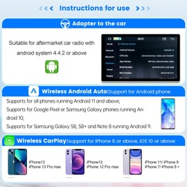 CarlinKit Wireless CarPlay Car Adapter for Android Car Radio,Wireless Android Auto & Apple CarPlay 2 in 1 Dongle-Low Power Consumption,Support Plug & Play,Screen Mirroring,OTA Update,Google Maps etc