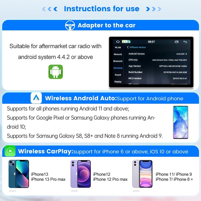 CarlinKit Wireless CarPlay Car Adapter for Android Car Radio,Wireless Android