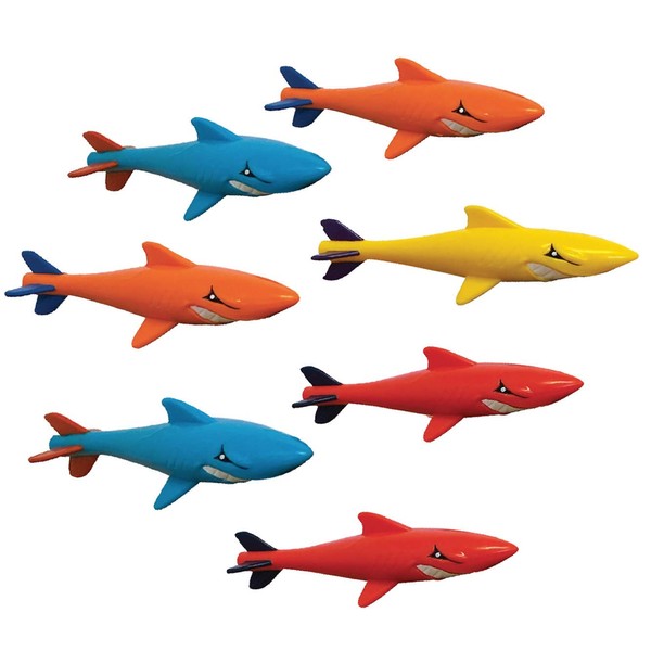 Prime Time Toys 7-Pack Sharkpedo Diving Masters Underwater Gliders - Pool Diving Toy - Colors May Vary