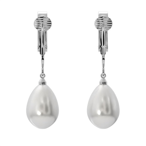 Aloha Earrings Non Pierced Clip On Teardrop Shaped Simulated Freshwater