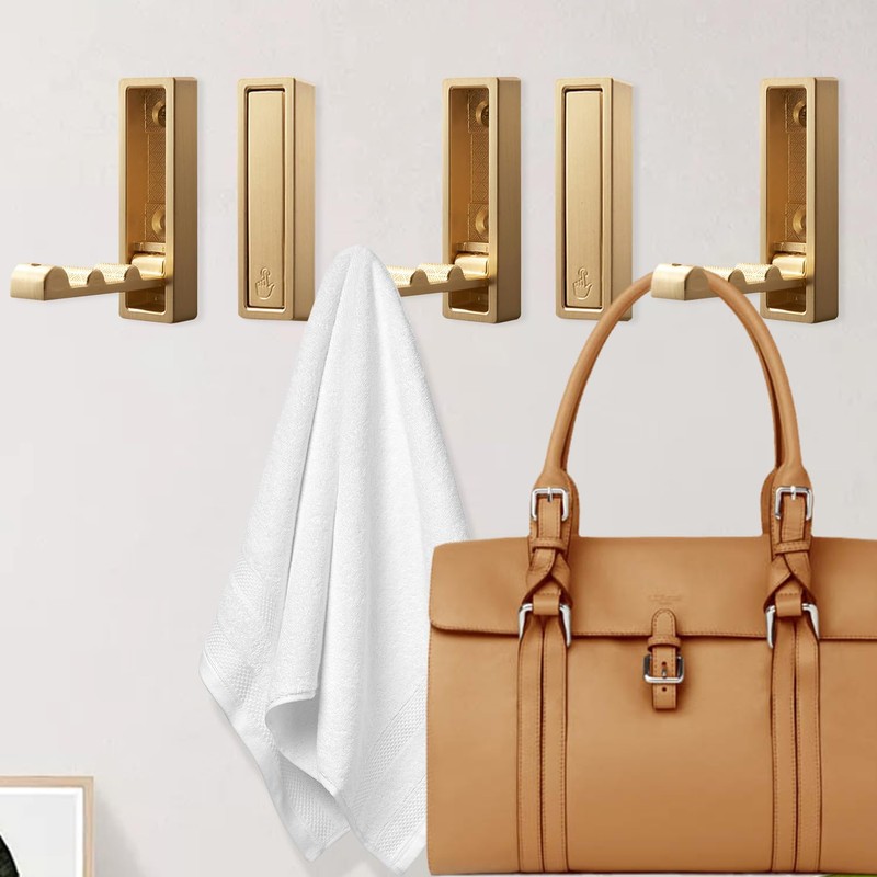 atnayo 2 Packs Door Hooks, Folding Wall Hook, Robe &