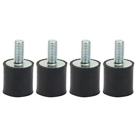 Pack of 4 Rubber Bearings Anti-Vibration Silent Blocks for Vibration Damping with Bolts Insulator Brackets M3/M5/M6 for Car Boat Coils (VD15x15, M5x12)