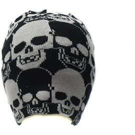 2 Brothers Unlimited Inc 2BU Black and White Skull Beanie