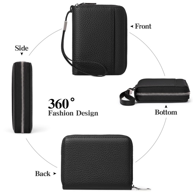 SENDEFN Mini Wallet, Women's, Genuine Leather, Compac, Large Capacity, Coin