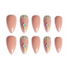 24 Pcs Almond Shape Nail Tips Water Drop Nail False