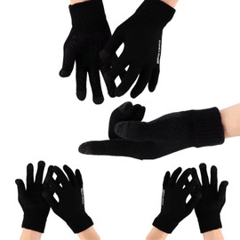 K58 Touchscreen Winter Gloves for Men & Women - Black Knit Gloves, Anti Slip Grip, Smartphone Compatible, Warm & Comfortable, Ideal for Outdoor Sports, Running, Cycling, Driving (2, One Size)