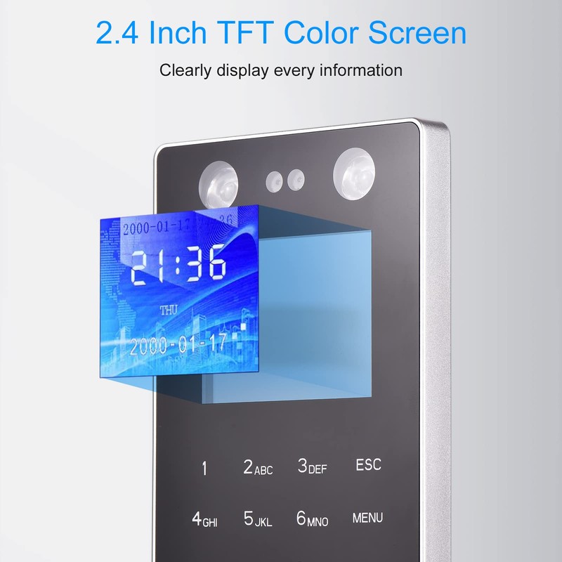 Bewinner Small Business Time Tracking, Fingerprint Stamp Clock and Face