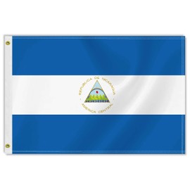 2×3 FT Nicaragua Flag,Medium 60×90 CM Nicaraguan Outdoor Banner,100D Decor,Doube Side Printing For Patio Garden With Brass Gromment