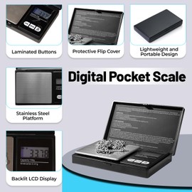 Generic Digital Pocket Scale, 0.01gX300g,Electronic Smart Weigh Scale,Portable, Small Jewelry Scale Grams and Ounces,Mini Scale with LCD Display,Tare Function, Black