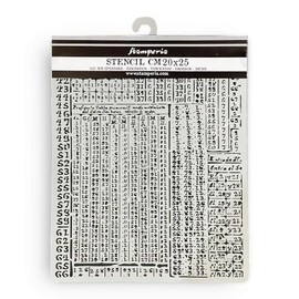 Stamperia - Thick Stencils for Scrapbooking, Albums, Card Making, Bullet Journalling and More, Flexible Material, Easy to Clean, Perfect for Hobbies, Crafts, and Gifting (Fortune Hieroglyphic)