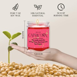 12 Constellations Scented Capricorn Gift Capricorn 7oz Violet Scented Candle Capricorn Zodiac Sign Gift Inspirational Horoscope Spiritual Gift (Candle-Capricorn)