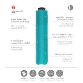 Doppler Parapluie Mini et Ultra léger - 99 grammes Bleu Folding Umbrella, 21 cm, 90 liters, Blue (Bleu)