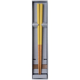 Hashikura Matsukan G-81118 HASHIKURA SEASON 01 Dishwasher-Safe Natural Wood Chopsticks Rest Set, 8.9 inches (22.5 cm), Unisex, Oak, Octagonal, Moon, Yellow, Made in Japan