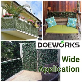 DOEWORKS Expandable Fence Privacy Screen for Balcony Patio Outdoor, 1PC Faux Ivy Fencing Panel for Backdrop Garden Backyard Home Decorations