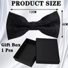 HISUNBEN Men's Solid Color Pre-tied Bow Tie Adjustable Tuxedo Two