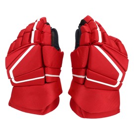 1 Pair Red Ice Hockey Gloves Hand Protection Adult Ice Hockey Gloves for Roller Skating 8 inches