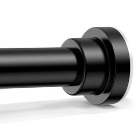 Shower Curtain Rod - Shower Tension Rod for Bathroom, Closet, Window, Room Divider, Adjustable Shower Rod, Easy Installation, No Drilling (Black, 28" to 50"-1Pcs)