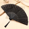 STOBAZA Lace Fan, Black, Folding, Radius 8.9 inches (22.5 cm),