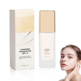 Farbwechselnde Foundation für reife Haut, Foundation Color Changing, Color Changing Foundation, Feuchtigkeitsspendende Foundation Make Up, Leistungsstarker Concealer, SPF15
