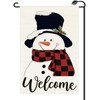 Winter Snowman Welcome Garden Flag 12x18 Inch Vertical Double Sided