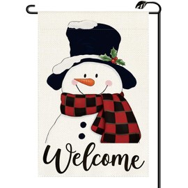 Winter Snowman Welcome Garden Flag 12x18 Inch Vertical Double Sided Christmas Small Flags Farmhouse Outside Decoration For Yard (ONLY FLAG) DJ39