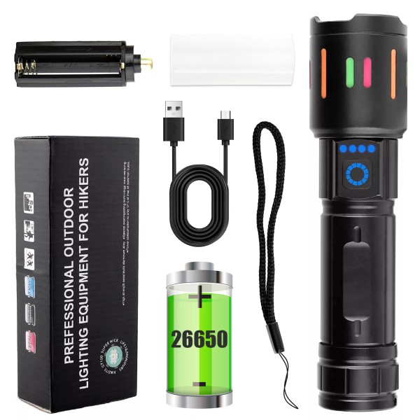 New 350000000 Lumen Super Bright LED Tactical Flashlight Rechargeable Work