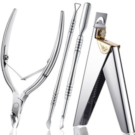 Cortauñas para Uñas Acrílicas Alicate de Uñas Acrílicas Cortador de Uñas Set de Cortaúñas de Puntas de Uñas Postizas Set Manicura de Uñas de Acero Inoxidable (Plata)