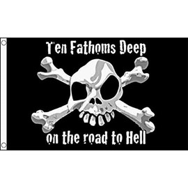 AZ FLAG Pirate Ten Fathoms Deep Flag 3' x 5' - Pirates flags 90 x 150 cm - Banner 3x5 ft