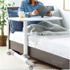 ETHU Overbed Table with Wheels, Rolling Tray Table, Hospital Bed