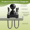 1.5" Ball Double U-Bolt Mount Base for 0.65-1.75" Tubes on