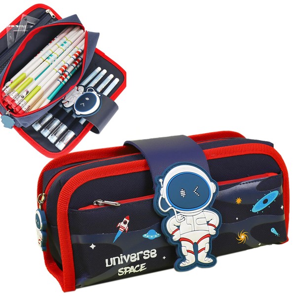 IHZZ Pencil Case Large Capacity Pencil Pouch, Astronaut Pencil Bag,