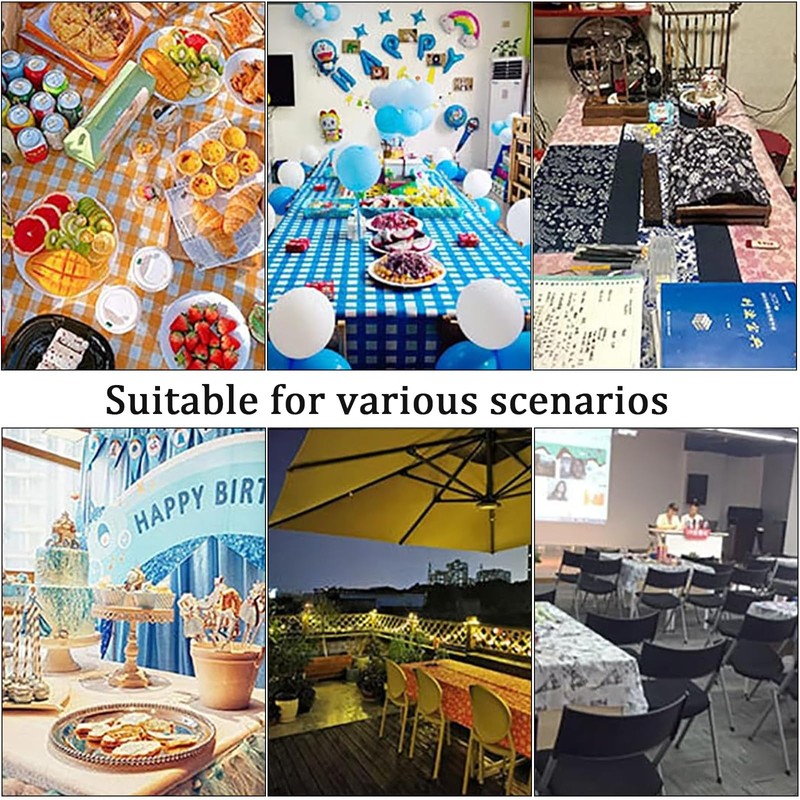 2Pcs Disposable Tablecloths,Elegant & Durable Tablecloth for Parties, Plastic Rectangle