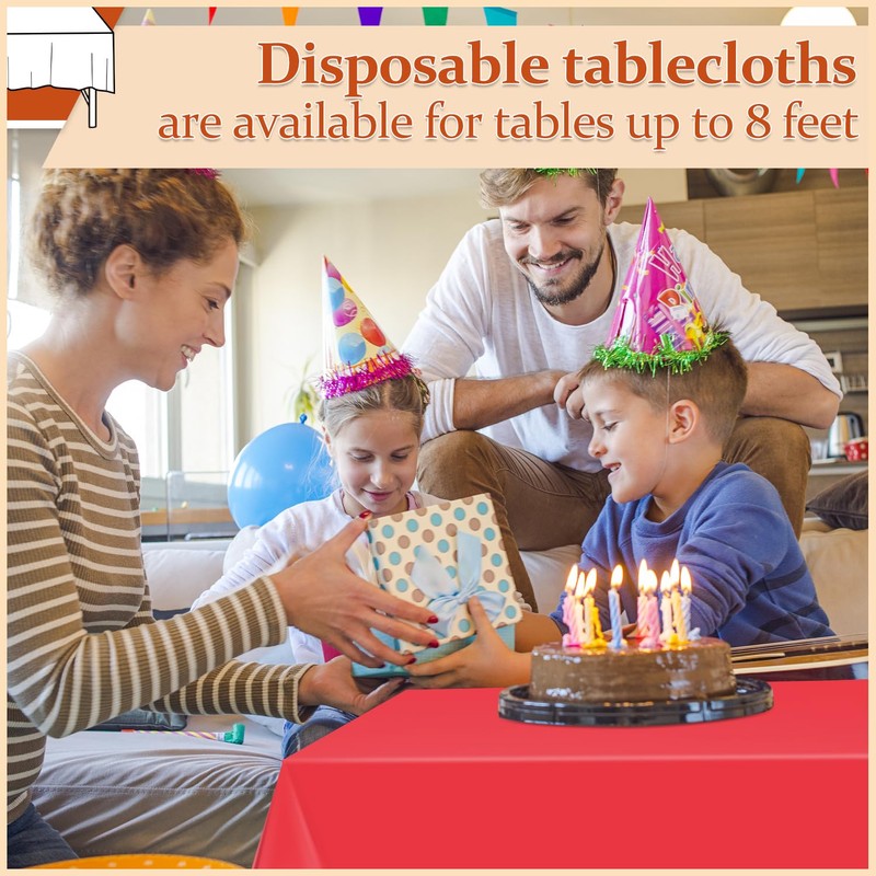 Xnluothsk 20 Pack Red Rectangle Plastic Tablecloth, 54"x 108" Disposable