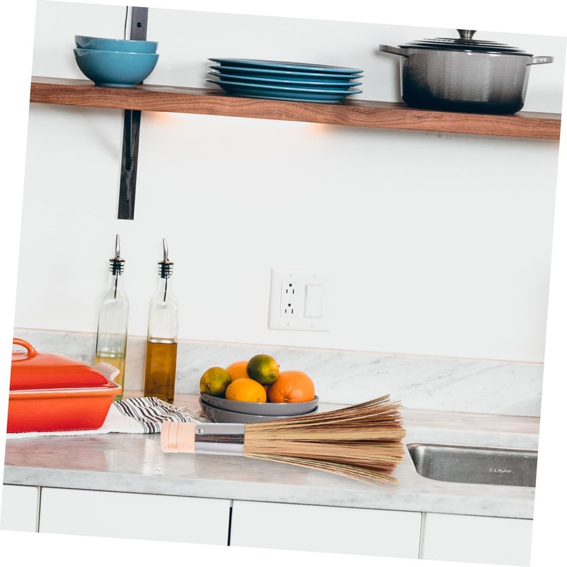 TOVINANNA 2pcs Bamboo Pot Scrub Brushes with Long Handles Durable