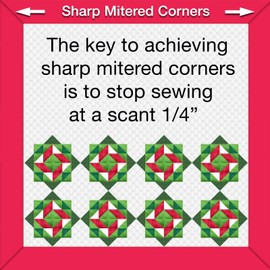 Guidelines4Quilting Sharp Mitered Corners Set -Easily Measure a Precise Scant 1/4 inch from The Quilt Top’s Edge with The Prep-Tool and Mark with a Bohin Pencil for Sharp Mitered Corners -Made in USA