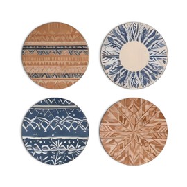 4-Piece Big Size Unique Wall Art Scandinavian, Boho Wall Art, Wooden Handmade Textured Wall Painting, Wall Decor, for Living Room, Dining Room, Lobby Bedroom Hotel Office Kitchen, Ready to Hang