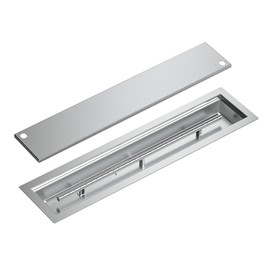Skyflame Linear Stainless Steel Drop-in Fire Pit Pan and Burner with Burner Cover, 30 by 6-Inch