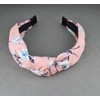 Pink flower headband Turban Knot knotted floral fabric covered grip