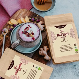 Beetroot Powder Organic 250 g Earthy, Savoury and Sweet, Raw and Cooked Use, Ideal for Colouring Food, by Achterhof