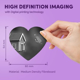 1 x Heart MDF Magnets - Flying Tit Bird House Garden 42566