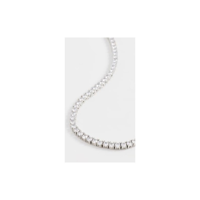 SHASHI Women's Medium Tennis Necklace, Silver, One Size