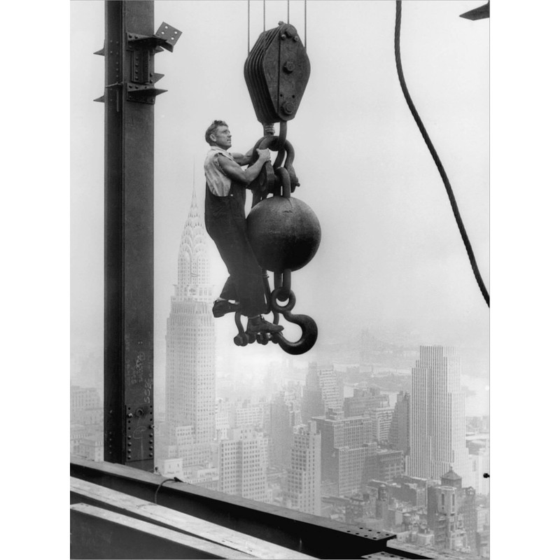 ART.COM Canvas Wall Art Prints Construction Worker at Empire State