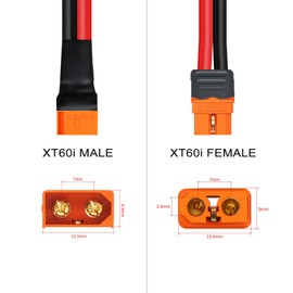 10 AWG 10 Feet XT60i to XT60i Extension Cable, XT60i Male to Female Adapter Cable Silicone Wire for Portable Power Station Solar Generator