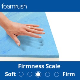 FoamRush 3" x 36" x 36" Gel Memory Foam Upholstery Square Cushion Medium Firm (Chair & Wheelchair Seat Cushion Replacement, Square Foam Dining Chairs, Couch, Sofa, Rubber Padding)