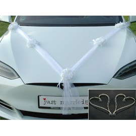 Wedding Wreaths Bride Couple Rose Decoration Car Decoration Wedding Car Decoration Garland Car ® Car Decoration (White 2)
